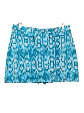Jones New York Sport Women Skort Blue White XXL Shorts Zip Pockets Pull On Skirt